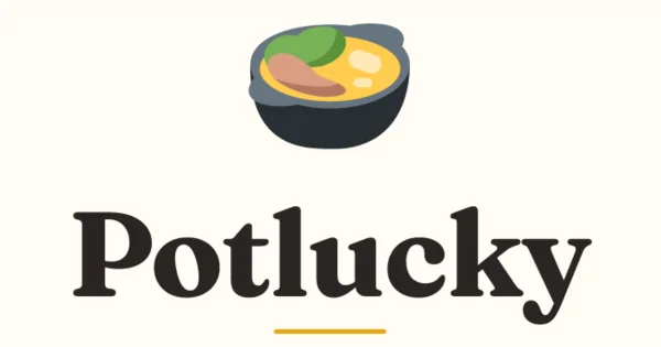 the potlucky logo and wordmark